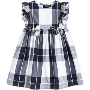 Il Gufo Baby/Toddler Girls Blue Checked Cotton Dress Size 2 Years/92 cm Ret $165
